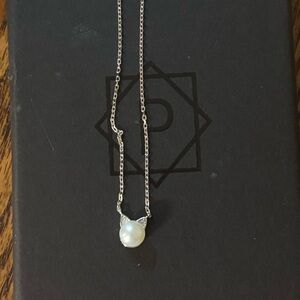 Silver and White Minimalist Necklace